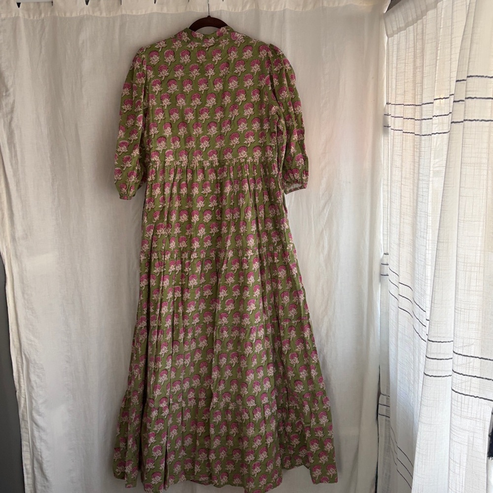 Victoria Dunn Green and Pink Floral Maxi Dress - XS - Picture 7 of 9